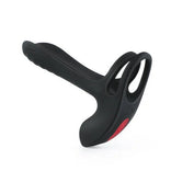 ANAL TOY-9 Vibrating Remote Control Dual Rings Cock Ring Butt Plug For Man