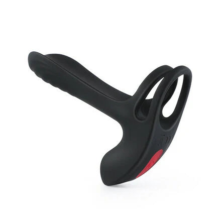 ANAL TOY-9 Vibrating Remote Control Dual Rings Cock Ring Butt Plug For Man
