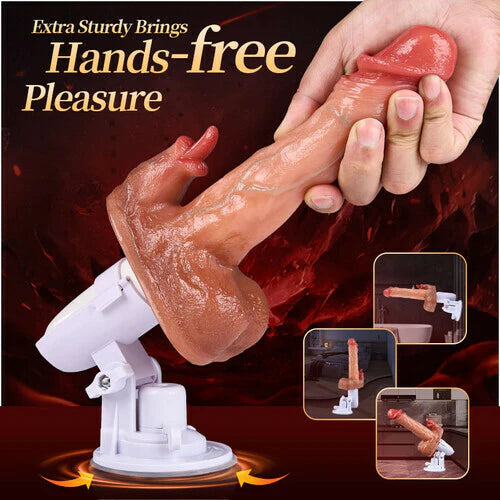 Dildo Machine- Sex Machine 90° Automatic Adjustable 8 Thrusting & Vibrating & Licking Dildos Vibrator