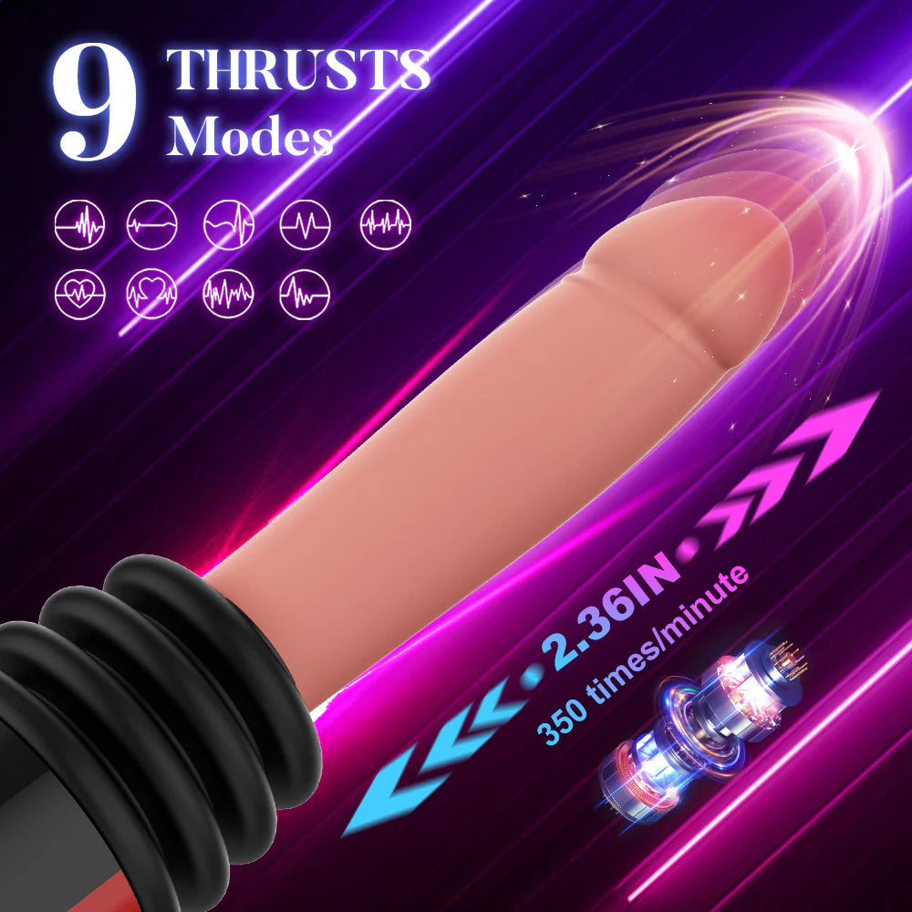 Womangift- 9 Thrusting Vibrating Heating Dildo Sex Machine Dildo Machine For Woman