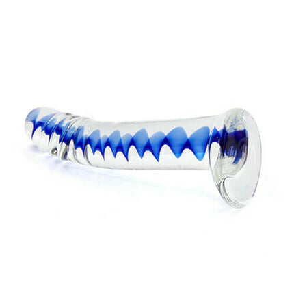 Womangift Frozen Sapphire Spiral Glass Dildo 6.18 Inch for woman sex toy
