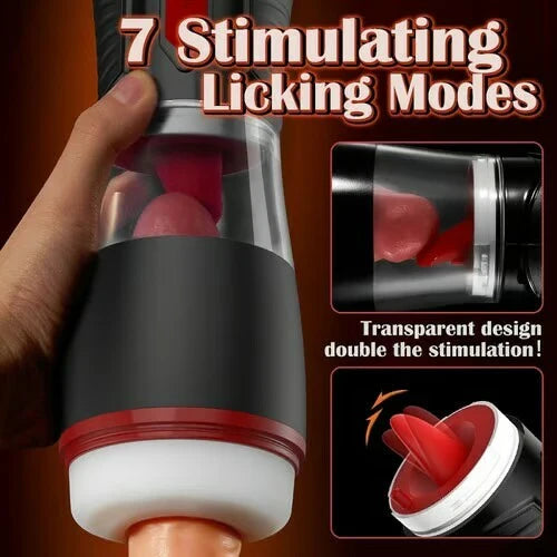 STROKER-Male Masturbator Life-Like Oral Fun 7 Tongue Licking 4 Sucking Stroker Masturbation cup