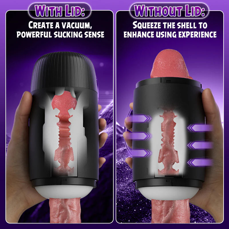 STROKER-Male Masturbator 8 Slap Tongue-Lick Male Masturbation with 2 Motors Vibration Masturbators Cup