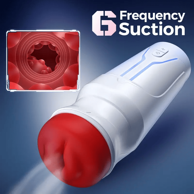 STROKER- Masturbation Cup City Lights Red Sucking Mouth Vibrating Male Stroker Male Masturbator