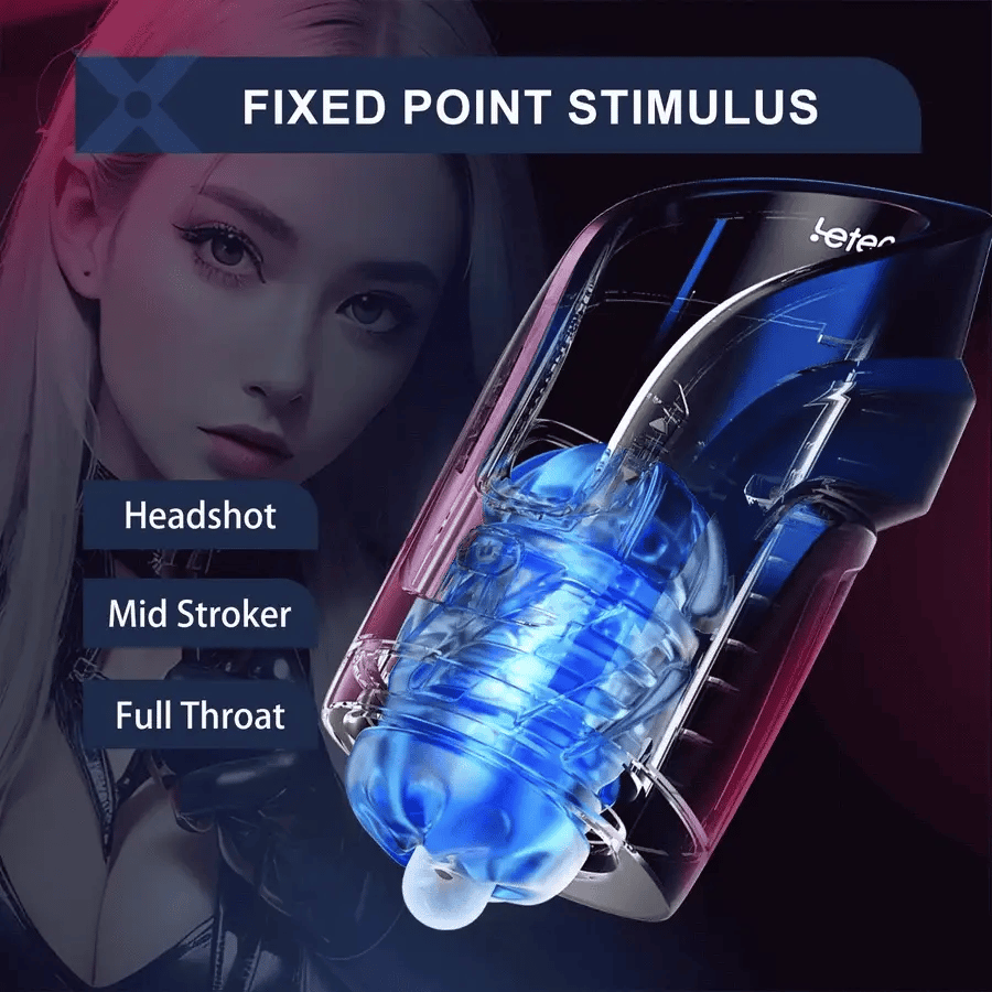 STROKER-Masturbation cup Leten 3D Fleshy Telescopic Vibrating Automatic Male Masturbator Blowjob Stroker