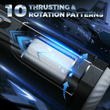 STROKER-  Male Masturbator 10 Thrusting Rotating Black Wing-like