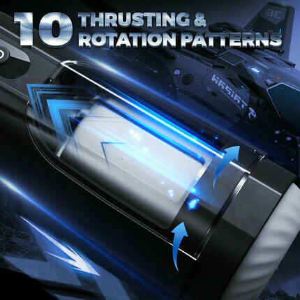 STROKER-  Male Masturbator 10 Thrusting Rotating Black Wing-like