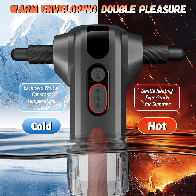 STROKER-Motopulse - 2 heating modes, 9-frequency telescopic vibration, Handle adjustment, male masturbator