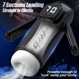 STROKER-Masturbators Cup 7 Suctions 7 Vibrations  Dual Handles  Large Granule Channel Texture  Male Masturbator
