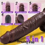Black Dildo- Thrusting Thick Long Lifelike Heating Big Black Dildo 10.83 Inch Vibrating Dildo