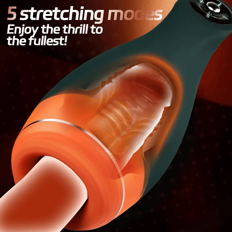 STROKER- Simulates Oral Cavity Temperature Vibration and Telescopic 2-1 Male Masturbator Cup