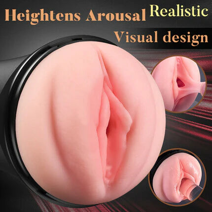 STROKER-Male Masturbator 10 Vibrations Realistic Labia Vaginal Pressure IPX7 Waterproof Electric Masturbator Stroker Masturbation Cup