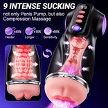 STROKER-Masturbators Cup 3 Sleeves Pocket Pussy Penis Pump with 9 Sucking & 9 Vibrating Male Masturbator