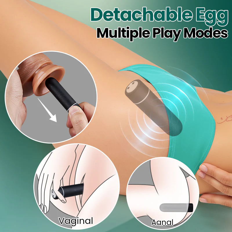 Realistic Dildo- 9 Vibration Strap-on Dildo for Gay Lesbian Couple Play Vibrating Dildo