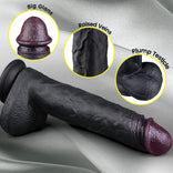 Black Dildo- 3 Thrusting 9 Vibration Heating Big Brown Dildo Tattooed Men