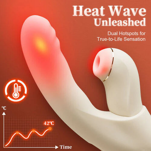 Womangift- 4 IN 1 APP Control Thrusting Sucking Heating G-spot Vibrators Detachable Stimulator Sucking Vibrator