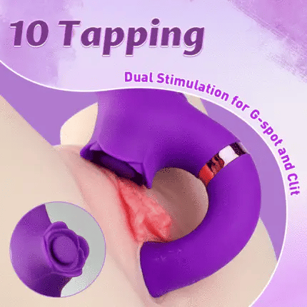 Womangift- G-spot Vibrator for Couples 10 Tapping & Vibrating G-spot Clit Stimulator Strapless Double-ended Remote Control Dildo