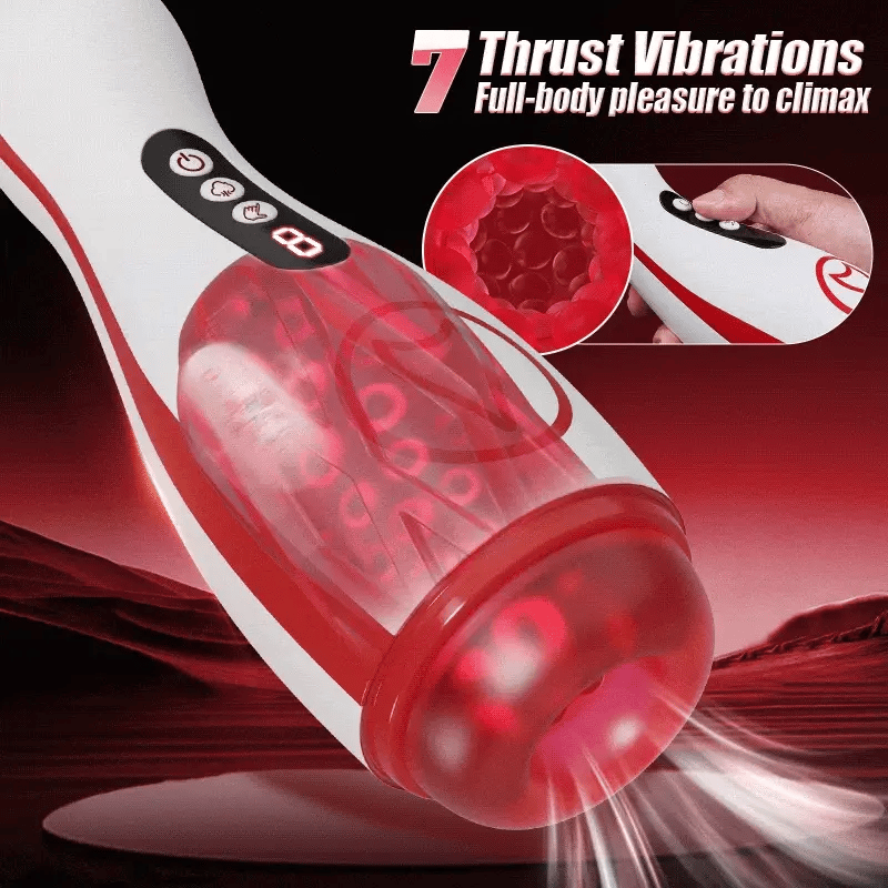 STROKER- Masturbation Cup 7 Suction Vibrations Voice Moans Masturbator Immersive Interaction Stroker Male Masturbator