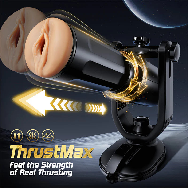 Telescopic Rotating Masturbation cup-Male Masturbator Hands Free Use Cupsland Fully Auto STROKERmatic Masturbation Cup (with stand) Thrusting Dildo