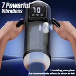 STROKER-Masturbators Cup 7 Suctions 7 Vibrations  Dual Handles  Large Granule Channel Texture  Male Masturbator