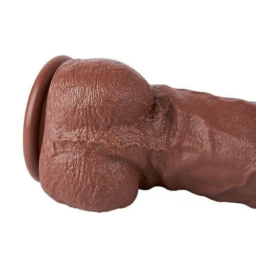 Huge Dildo- Huge Black Dual Density Dildo 12.99 Inch Realistic Dildo