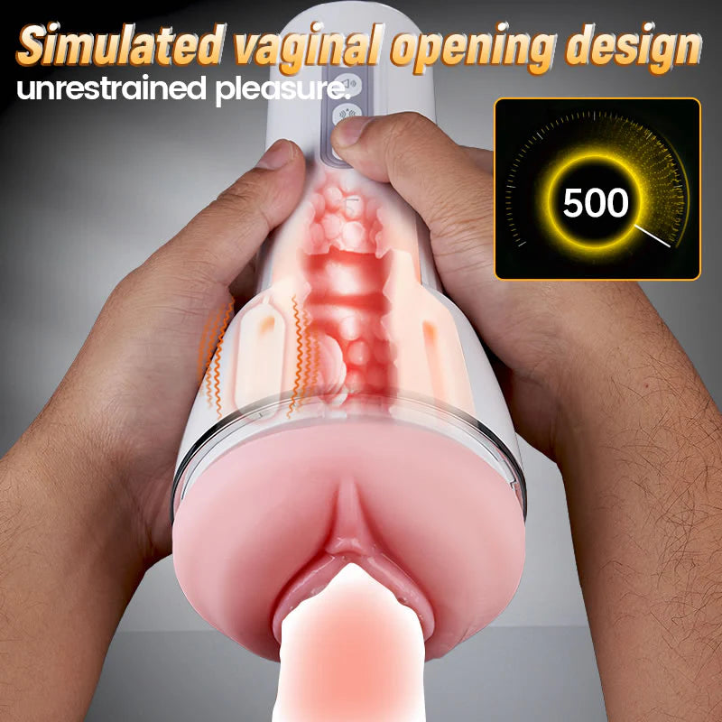 Male Masturbator- Male Masturbator Squeezing Sucking Vibrating Masturbation Cup-Queen of AV Version4