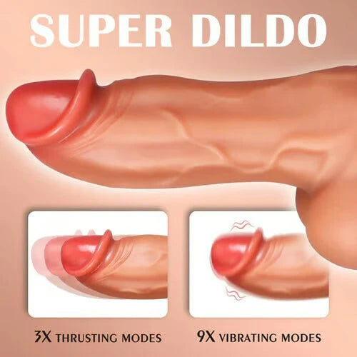 Thrusting Dildo- Thick 2.6IN Diameter Vibrating & Thrusting Modes Lifelike Dildo Vibrator Sex Toys Realistic Dildo Vibrating Dildo