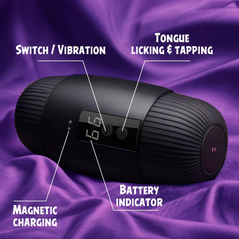 STROKER-Male Masturbator 8 Slap Tongue-Lick Male Masturbation with 2 Motors Vibration Masturbators Cup