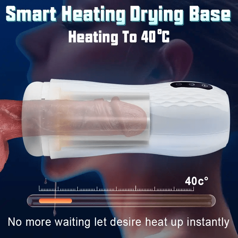 STROKER-Male Masturbator Language Voice Male Stroker Masturbator With Heated Base, 5 Suction 10 Vibration Masturbators Cup