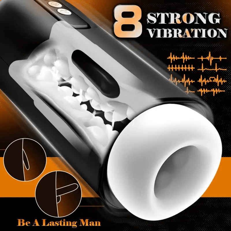STROKER– Masturbation Cup 8 Vibration & Sucking Easy-Holding 3D Realistic Sleeve Automatic Male Masturbator