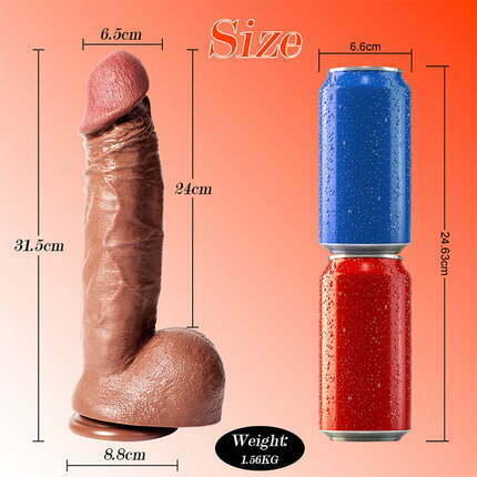 Huge Dildo-  Manual Big Dildo for Vaginal & Anal 12.40 Inches