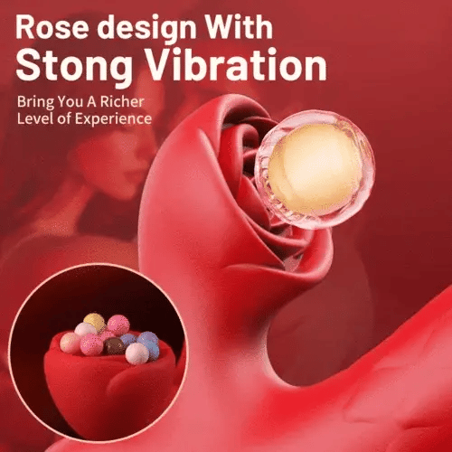 Womangift- 7 Thrusting Wiggling Rose Stimulator Vibrator G-spot Vibrator Licking Vibrator