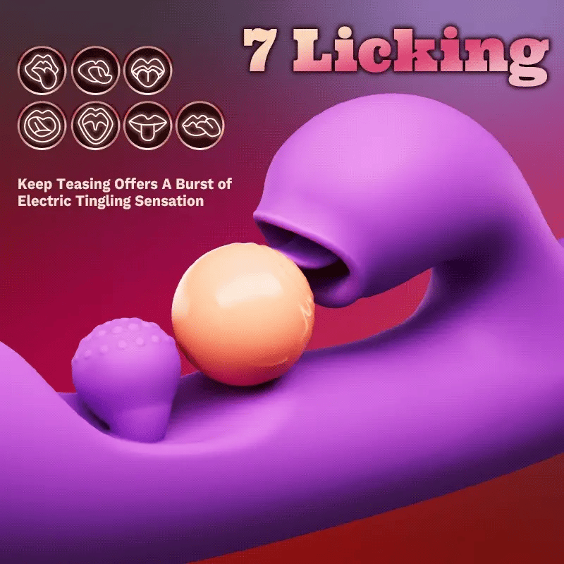 Womangift- Licking Vibrator Tongue Licking Clitoral Stimulator Vibrator With 360° Rotation Rubbing Ball Adult Toys