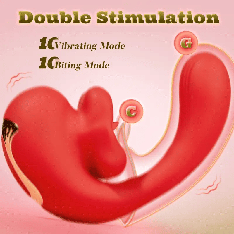 Womangift- Tongue Licking Vibrator with 10 Biting Clitoral Stimulators G-spot Vibrator