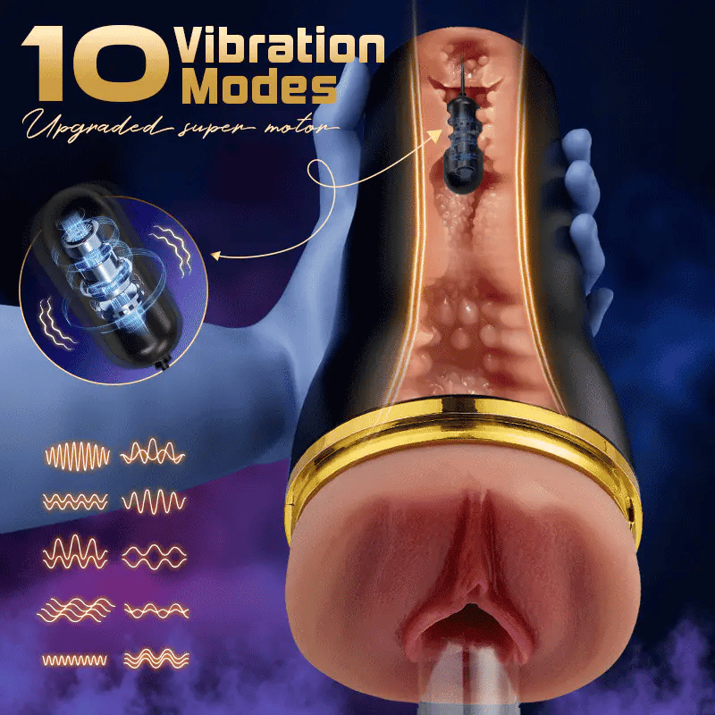 STROKER- Masturbators Cup 10 Vibrating Sucking Deep Throat Male Stroker Male Masturbator