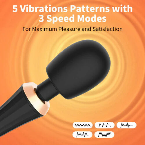 Womangift - Magic Vibrating Wand 5 Frequency 3 Speed Full Body Massage Wand Vibrators