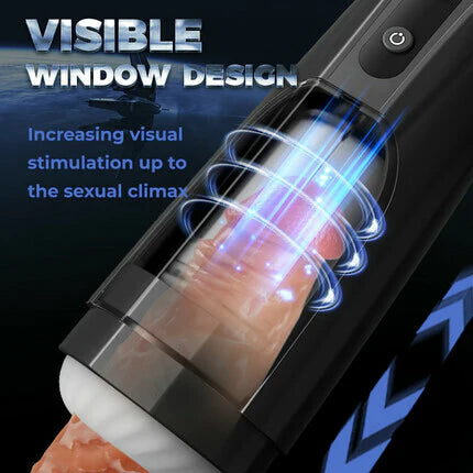 STROKER-  Male Masturbator 10 Thrusting Rotating Black Wing-like