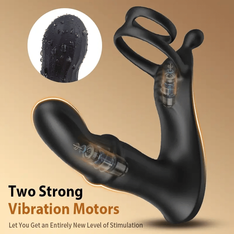 ANAL TOY-10 Vibration Mode Thrusting Prostate Massager With Double Cock Rings For Man