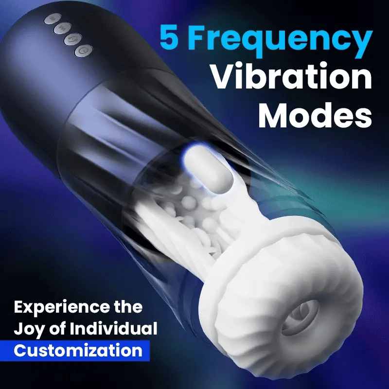 STROKER- Male Masturbator Glans and corona stimulation 3 Rotating 5 Thrusting 5 Vibrating Heating Male Stroker Masturbation cup