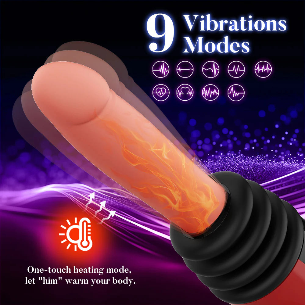 Womangift- 9 Thrusting Vibrating Heating Dildo Sex Machine Dildo Machine For Woman