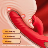 G-spot Vibrator- Licking Vibrator 4 In 1 Thrusting & Licking Biting G-spot Vibrator Tongue Clitoral Stimulator