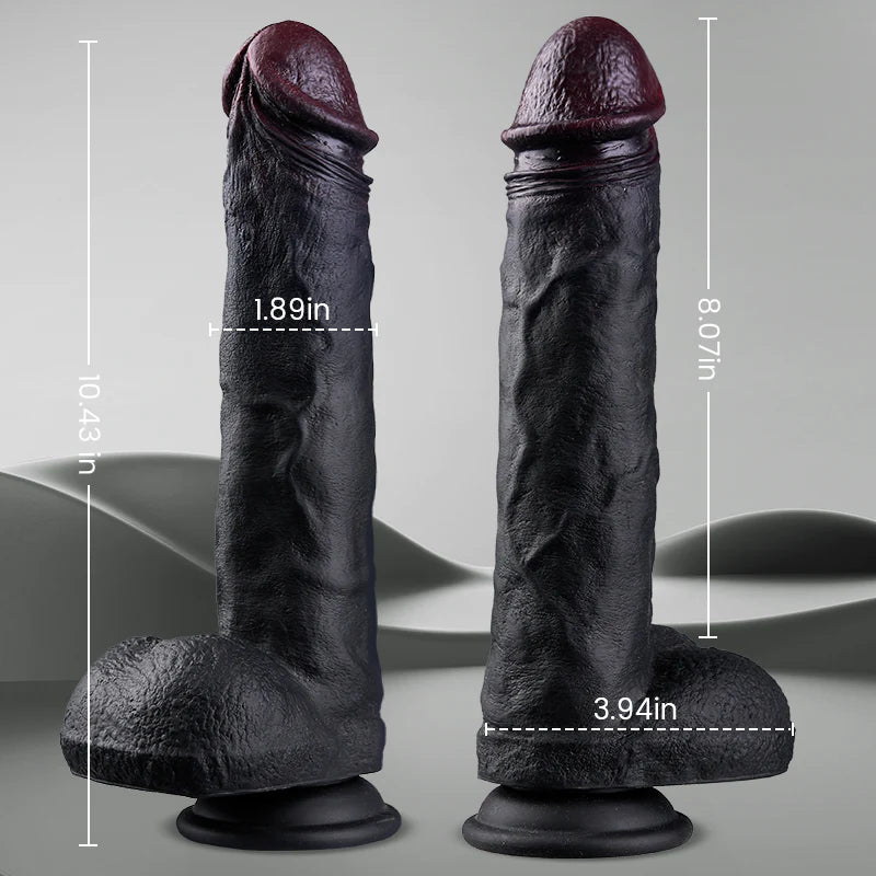 Black Dildo- 3 Thrusting 9 Vibration Heating Big Brown Dildo Tattooed Men