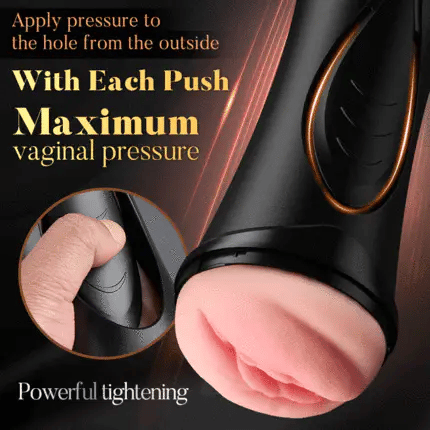 STROKER-Male Masturbator 10 Vibrations Realistic Labia Vaginal Pressure IPX7 Waterproof Electric Masturbator Stroker Masturbation Cup