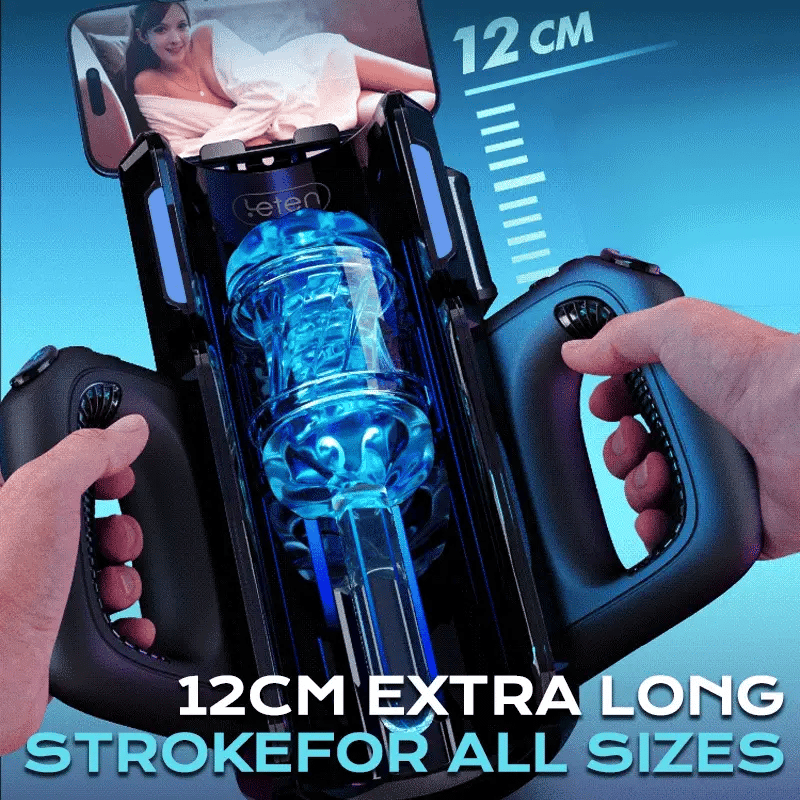 STROKER- Male Masturbator Interactive Transparent Stroker 10 Thrusting, 4,72 in Deep Stroke & Realistic Moaning Voice Stroker