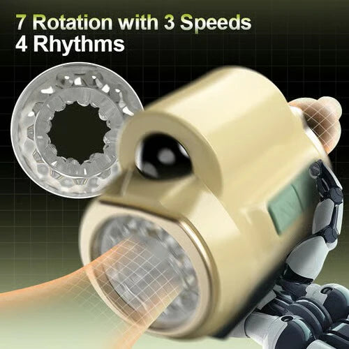 STROKER-Male Masturbator 7 Rotation Vibration Open Ended Stroker Masturbation cup
