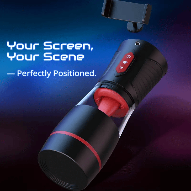 STROKER-Masturbation Cup Partner Play Holder 4 Suction 7 Tongue-Licking Voice Function Male Stroker Masturbator