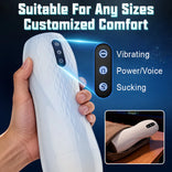 STROKER-Male Masturbator Language Voice Male Stroker Masturbator With Heated Base, 5 Suction 10 Vibration Masturbators Cup