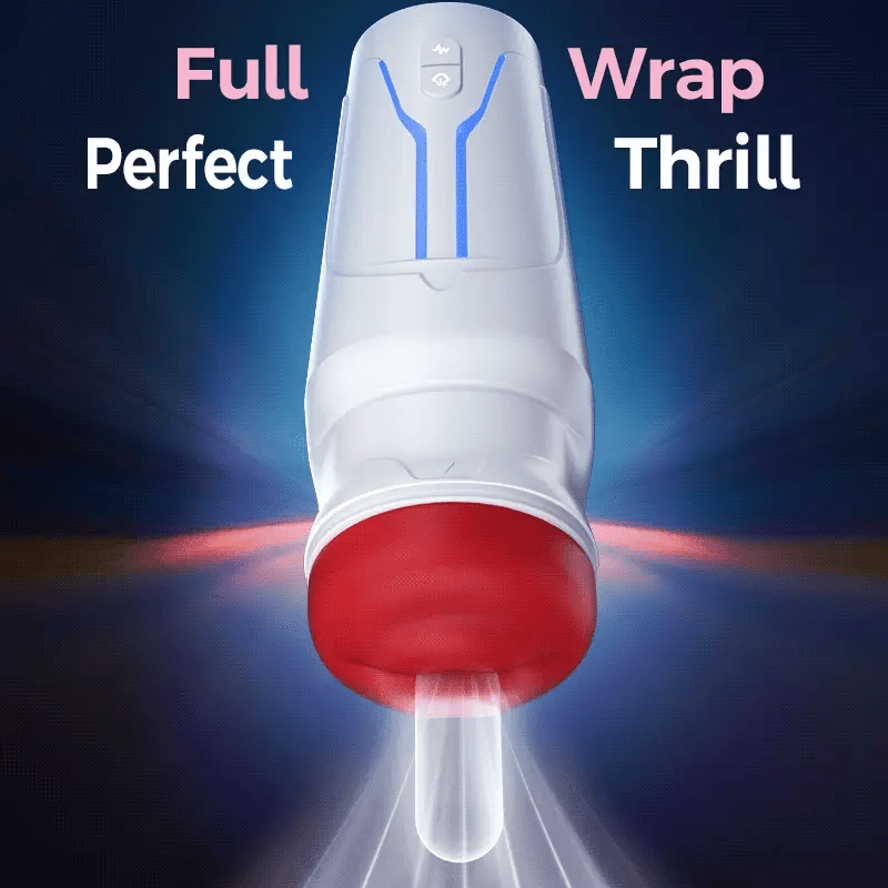 STROKER- Masturbation Cup City Lights Red Sucking Mouth Vibrating Male Stroker Male Masturbator