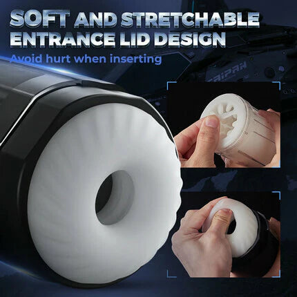 STROKER-  Male Masturbator 10 Thrusting Rotating Black Wing-like