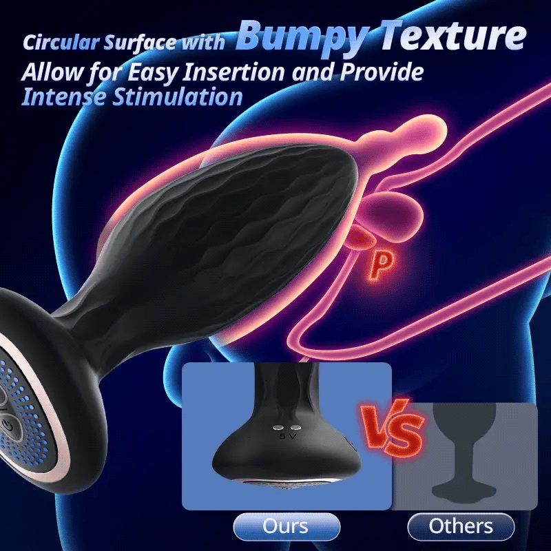 ANAL TOY-Prostate Massager 360° Rotation & Vibration Remote Control Anal Plug For Man or Couple LED Light